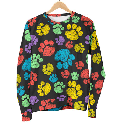 Paw Colorful Print Women Long Sleeve Sweatshirt