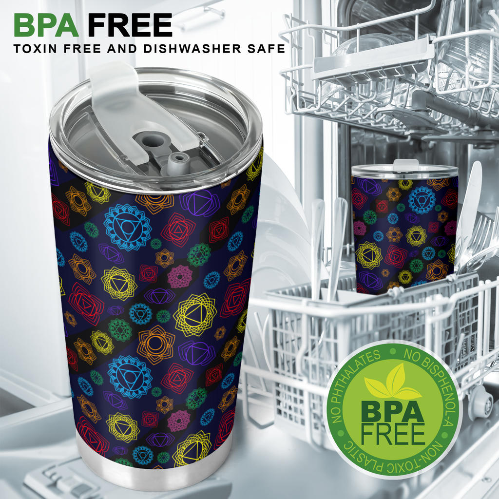 Chakra Colorful Print Pattern Tumbler