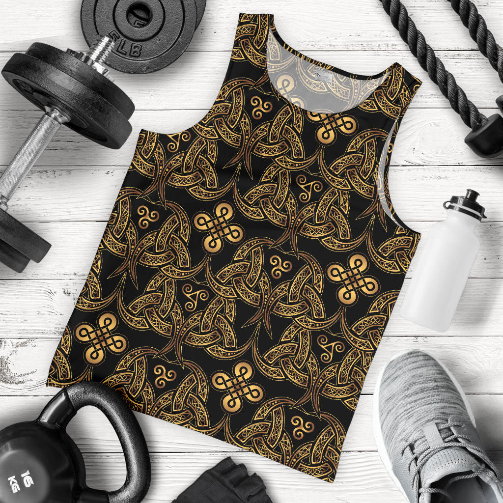 Celtic Knot Gold Design Men Tank Top