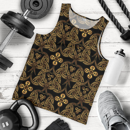 Celtic Knot Gold Design Men Tank Top