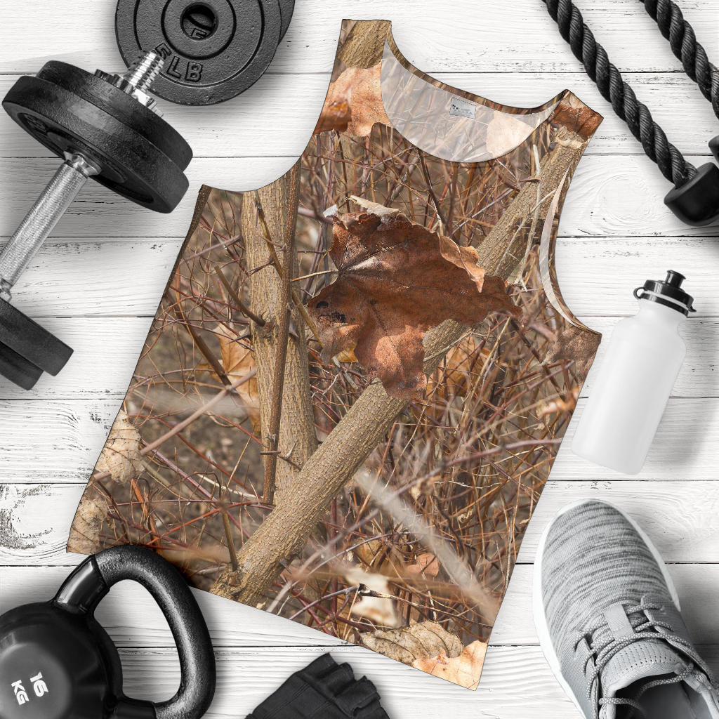 Camo Realistic Tree Forest Autumn Print Men Tank Top
