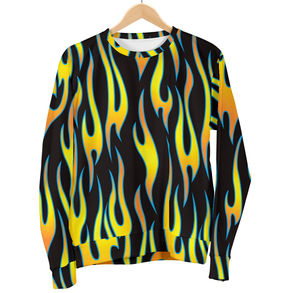 Flame Fire Yellow Pattern Women Long Sleeve Sweatshirt