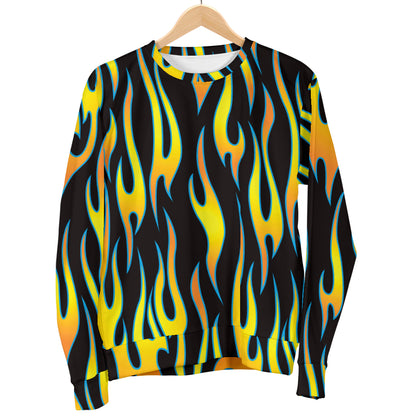 Flame Fire Yellow Pattern Women Long Sleeve Sweatshirt