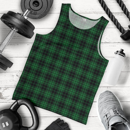 Green Tartan Plaid Pattern Men Tank Top