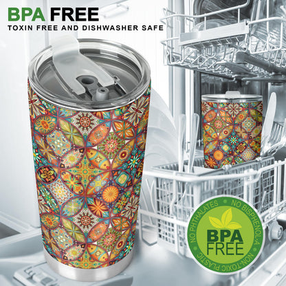 Mandala Flower Themed Design Print Tumbler