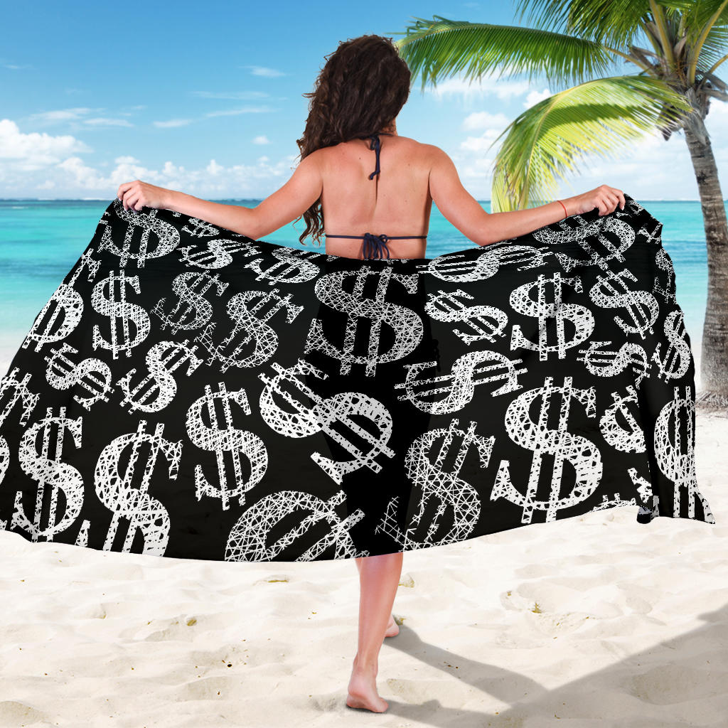 Money Pattern Print Design 02 Sarong Pareo Wrap