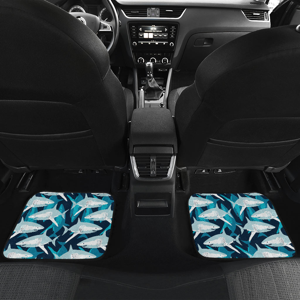Shark Design Print Car Floor Mats Front Back