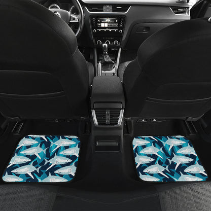 Shark Design Print Car Floor Mats Front Back
