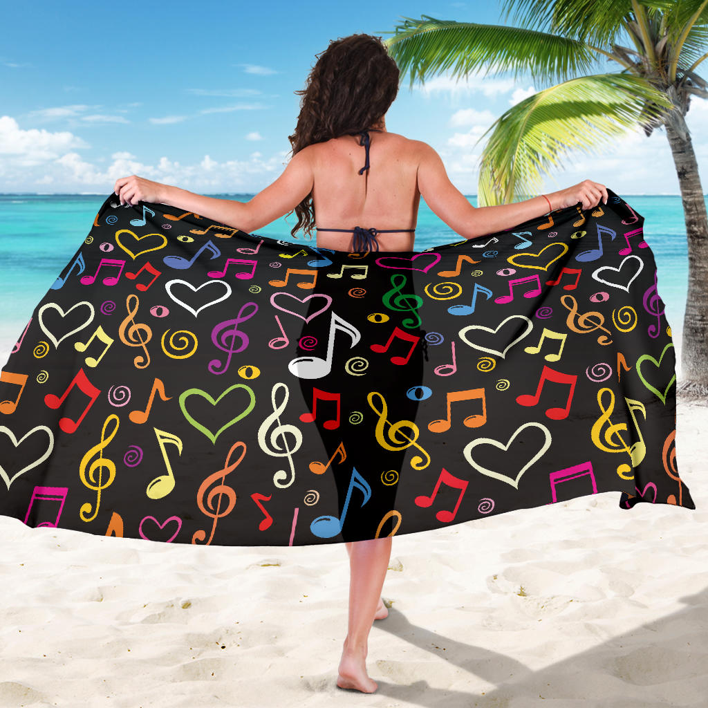 Music note Pattern Print Design A01 Sarong Pareo Wrap