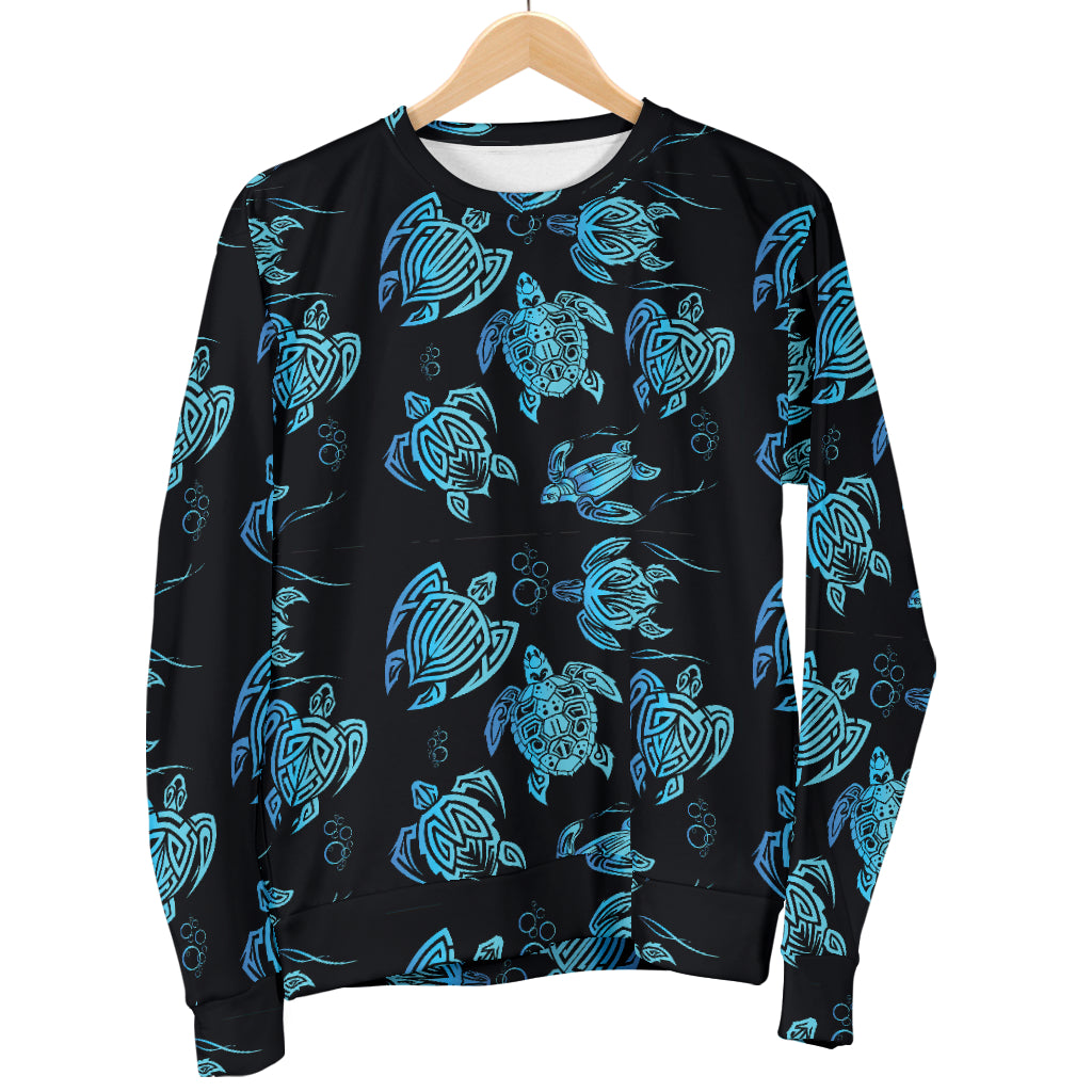 Tribal Turtle Polynesian Themed Design Men Long Sleeve Sweatshirt
