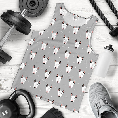 Bull Terrier Head Print Pattern Men Tank Top