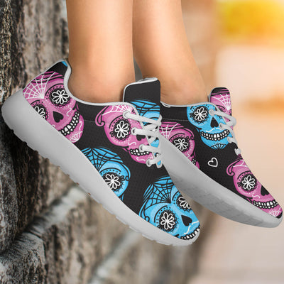 Day of the Dead Skull Print Pattern Athletic Shoes