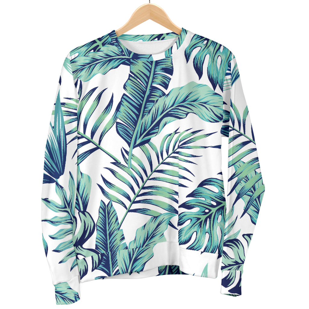 Pattern Tropical Palm Leaves Women Long Sleeve Sweatshirt