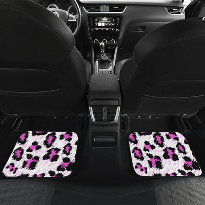 Leopard Pink Skin Print Car Floor Mats Front Back