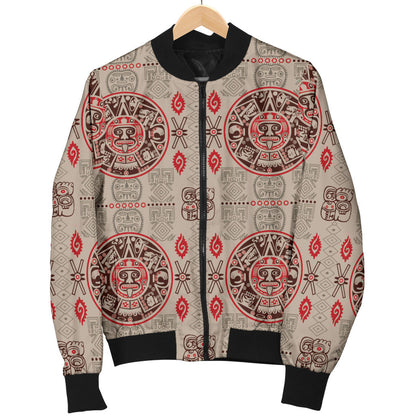 Calendar Aztec Print Pattern Men Bomber Jacket