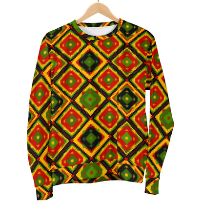 Rasta Reggae Color Pattern Men Long Sleeve Sweatshirt