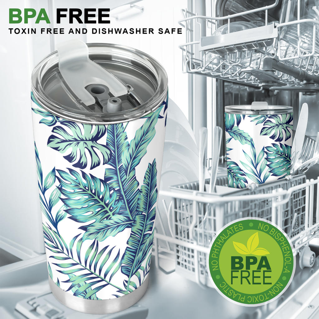 Pattern Tropical Palm Leaves Tumbler