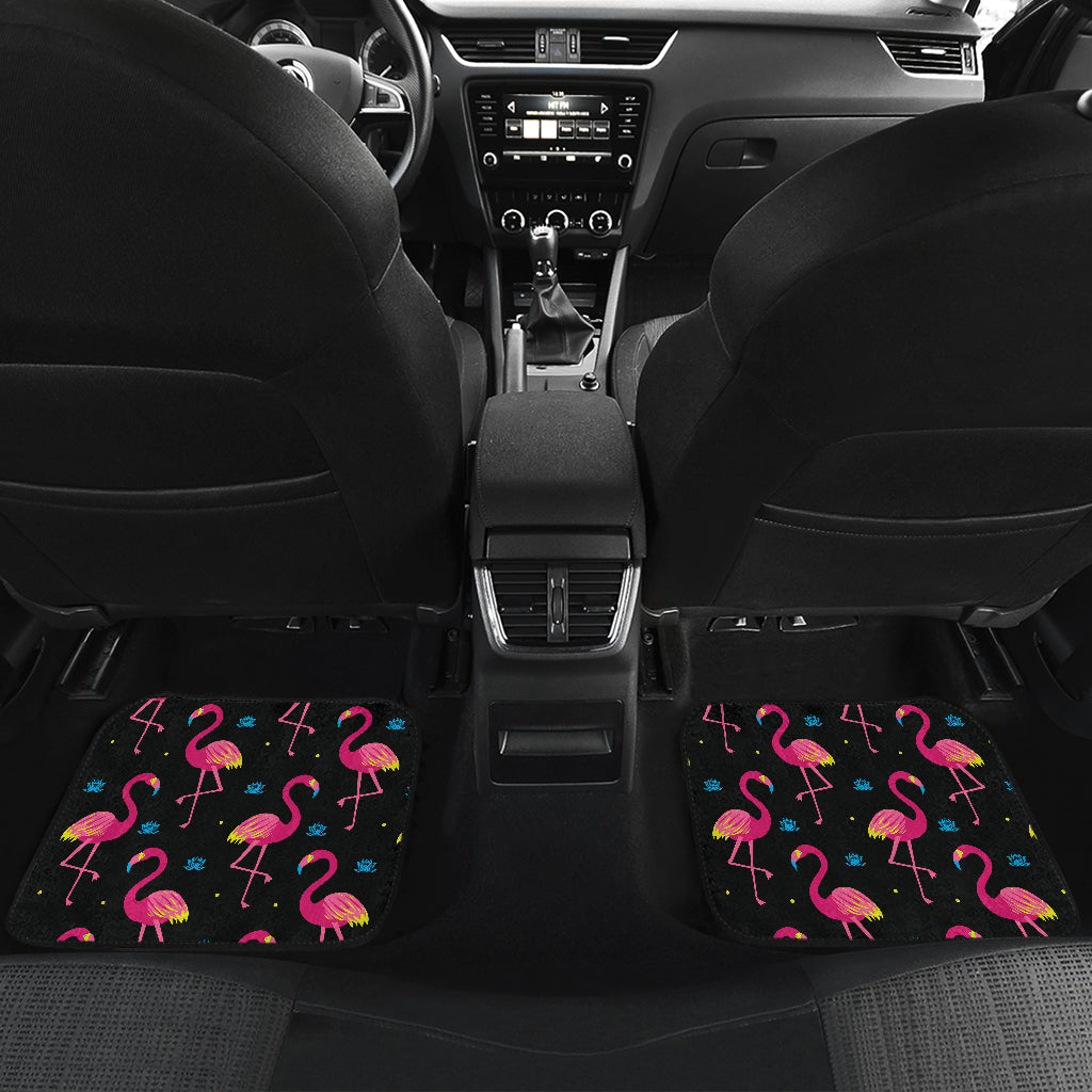 Flamingo Pink Neon Print Pattern Car Floor Mats Front Back