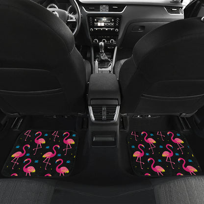 Flamingo Pink Neon Print Pattern Car Floor Mats Front Back