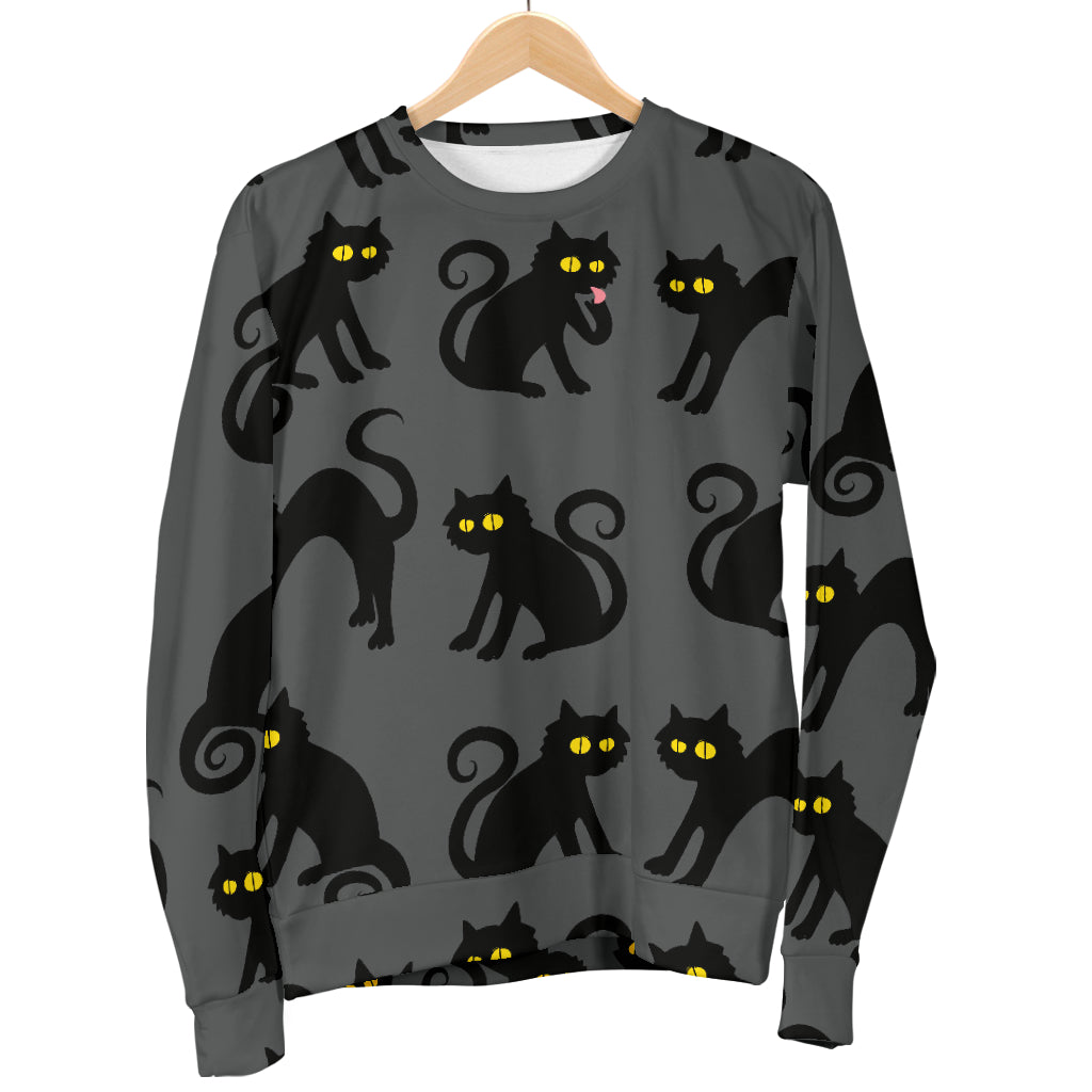 Black Cat Cute Print Pattern Women Long Sleeve Sweatshirt
