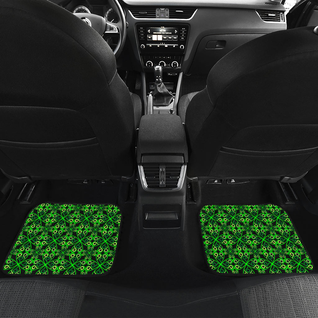 Celtic Green Neon Design Car Floor Mats Front Back