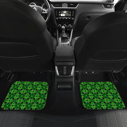 Celtic Green Neon Design Car Floor Mats Front Back