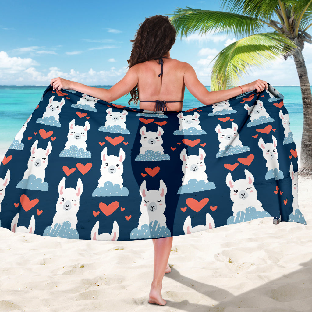 Alpaca Love Pattern Print Design 05 Sarong Pareo Wrap