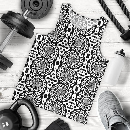 Yin Yang Spiral Design Print Men Tank Top
