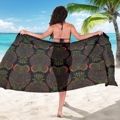 Owl Pattern Print Design A05 Sarong Pareo Wrap