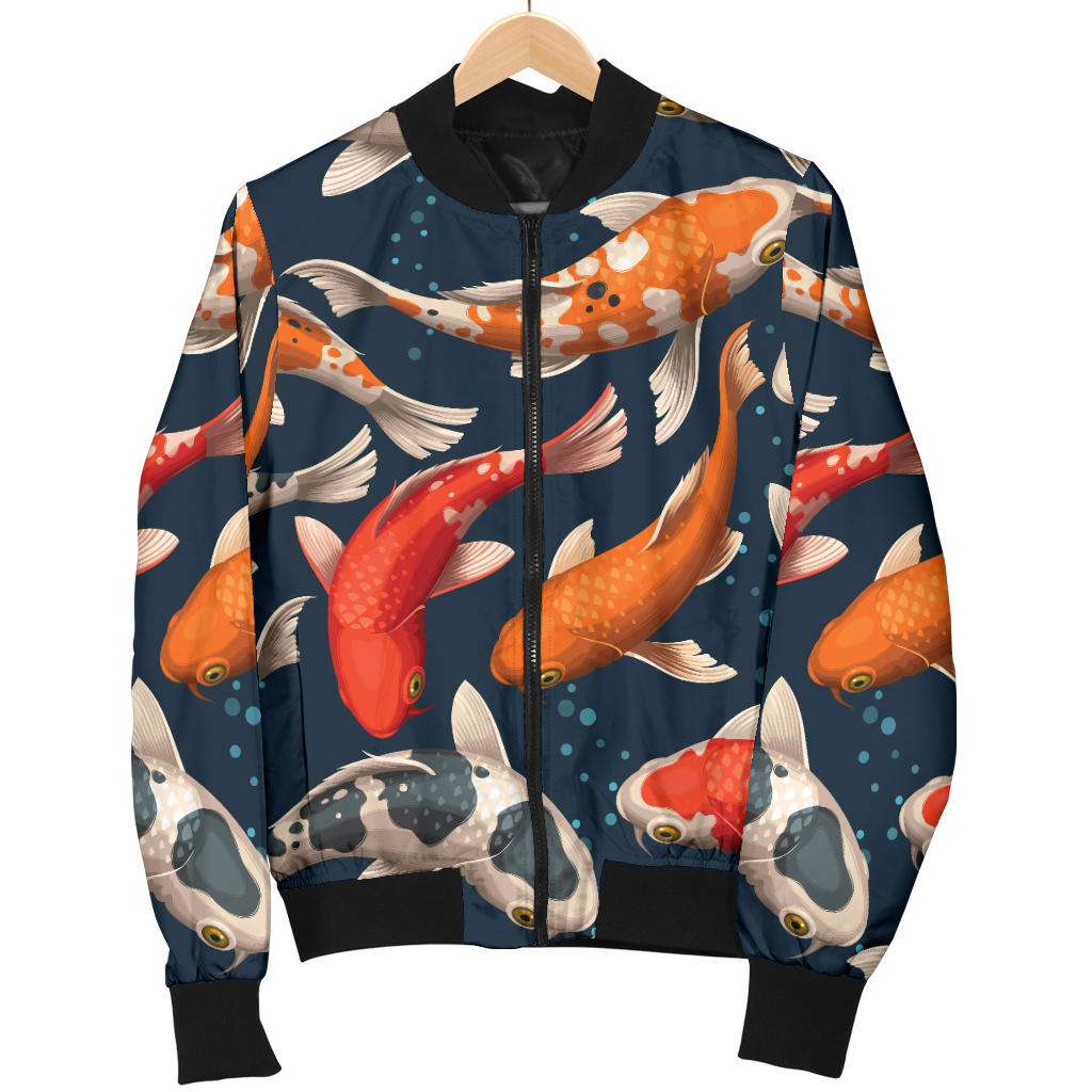 Koi Carp Cute Design Themed Print Men Bomber Jacket