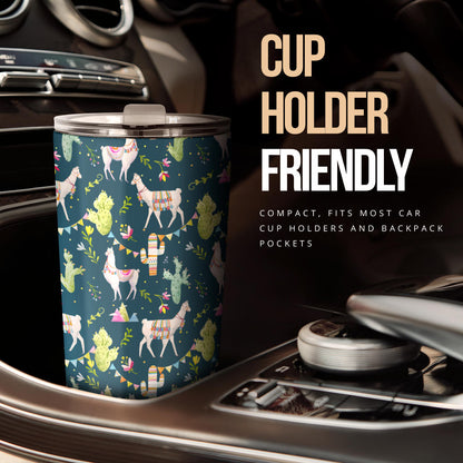 Llama with Cactus Design Print Tumbler
