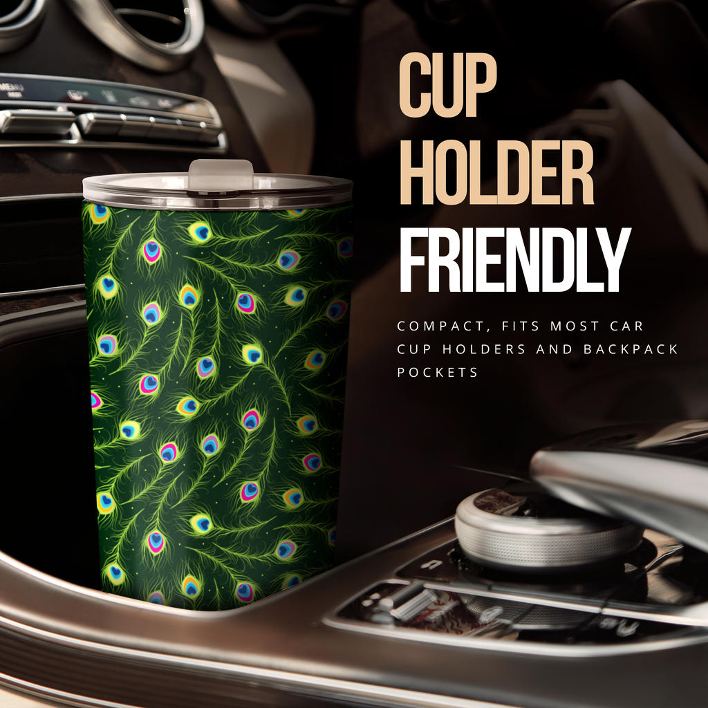 Peacock Feather Green Design Print Tumbler