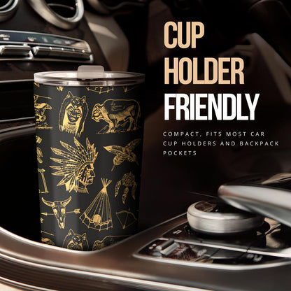 American indian Gold Style Tumbler