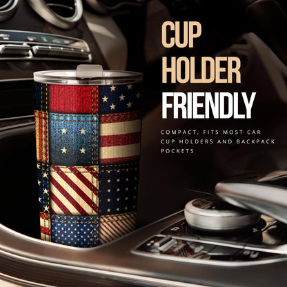 American flag Patchwork Design Tumbler