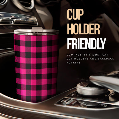 Pink Tartan Plaid Pattern Tumbler