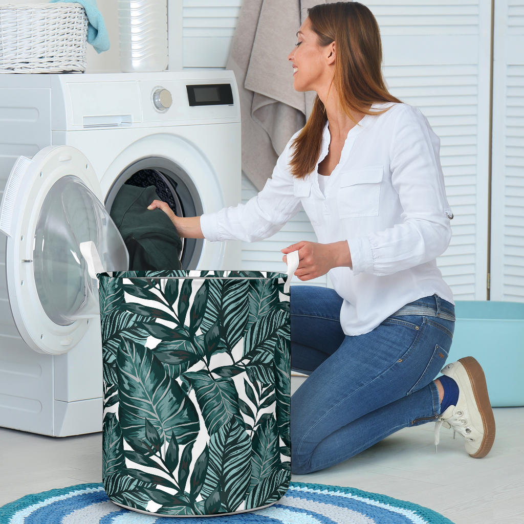 Tropical Palm Leaves Pattern Laundry Basket