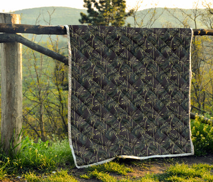Palm Tree Background Design Print Quilt Bedspread