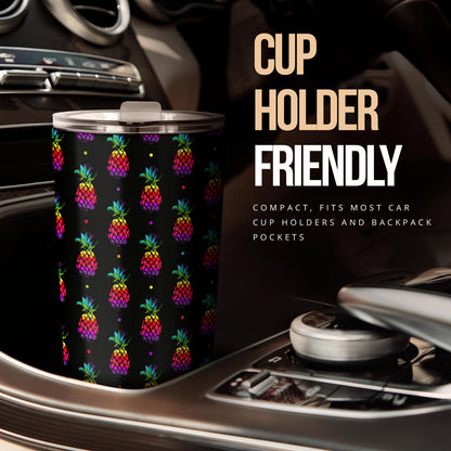 Pineapple Rainbow Dot Print Tumbler