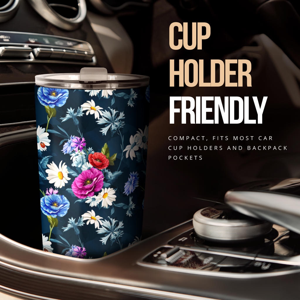 Floral Blue Themed Print Tumbler