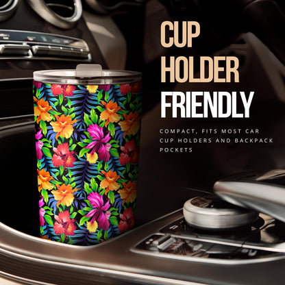 Tropical Folower Colorful Print Tumbler