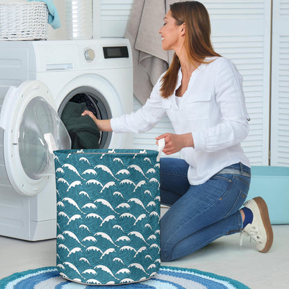 Surf Wave Tribal Design Laundry Basket