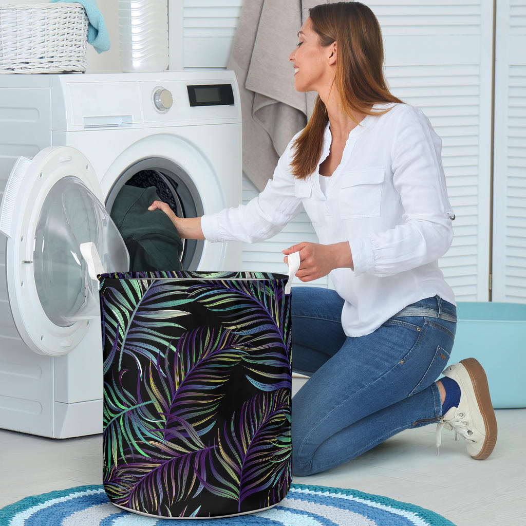 Tropical Palm Leaves Pattern Brightness Laundry Basket