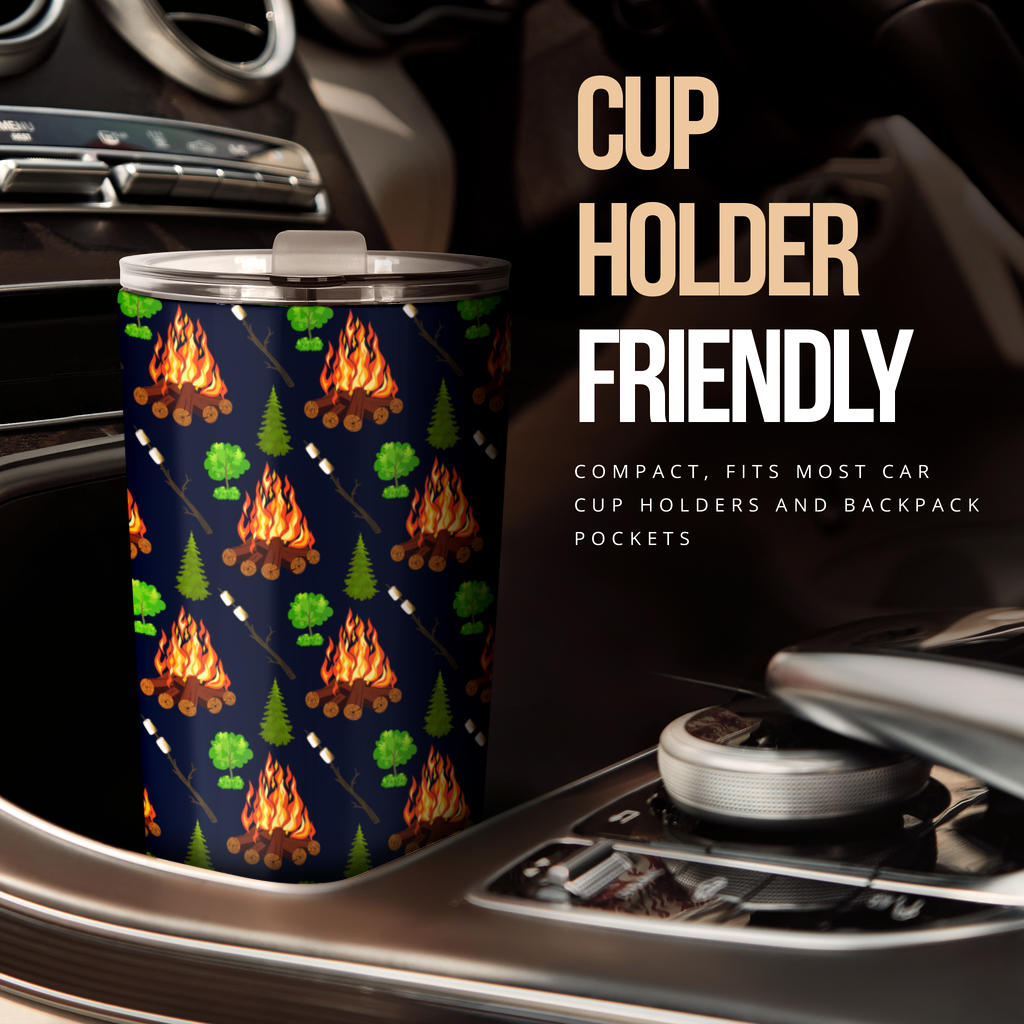 Camfire marshmallow Camping Design Print Tumbler