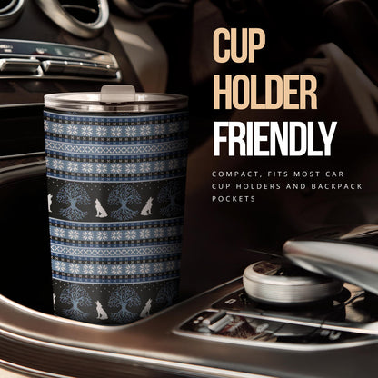 Wolf Tree of Life Knit Design Print Tumbler