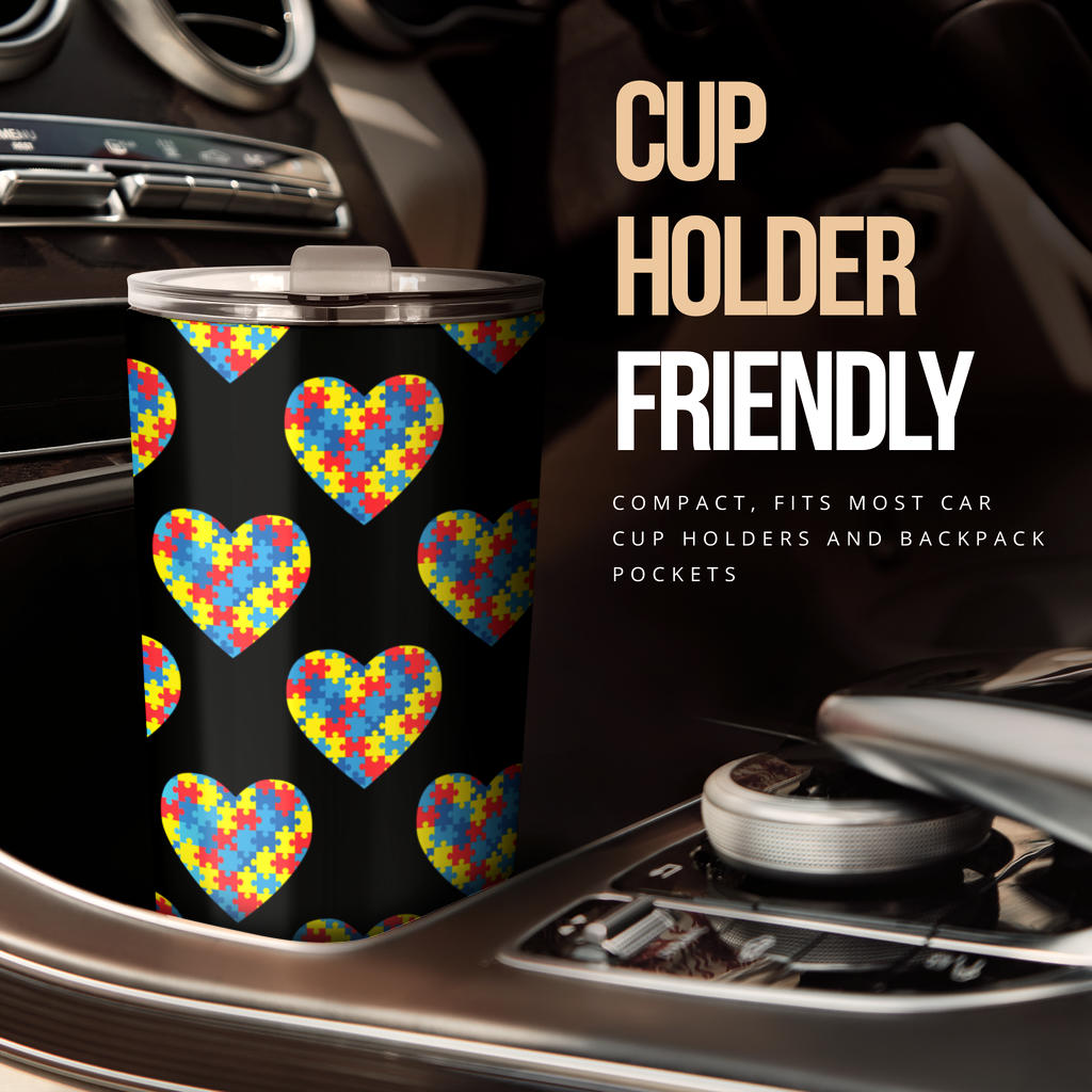 Autism Awareness Heart Design Print Tumbler