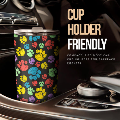 Paw Colorful Print Tumbler