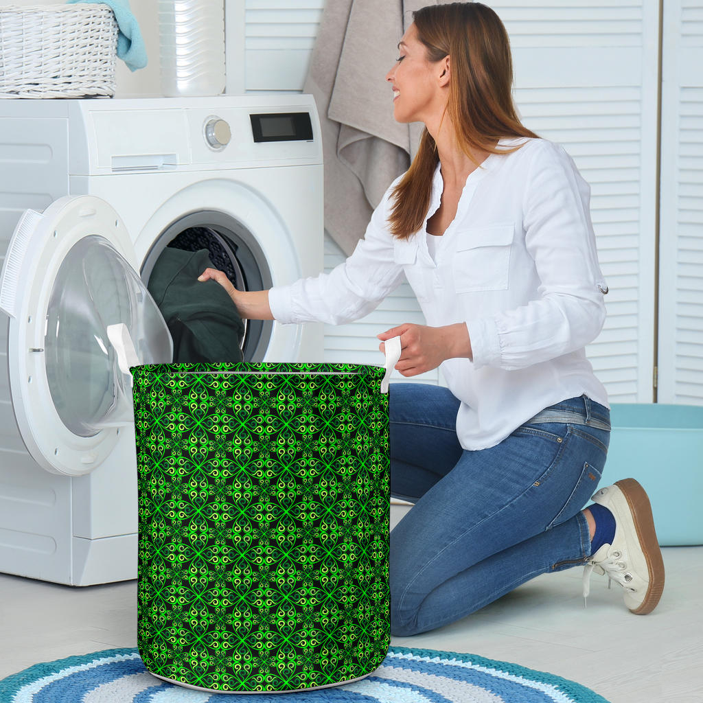 Celtic Green Neon Design Laundry Basket