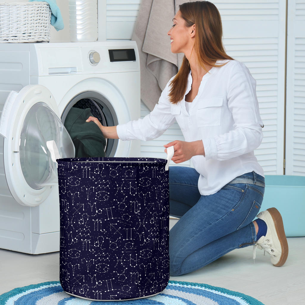 Zodiac Pattern Design Print Laundry Basket