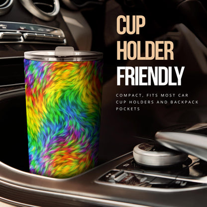 Rainbow Fur Design Print Tumbler
