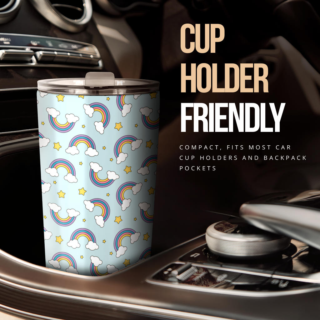 Rainbow Cloud Print Pattern Tumbler